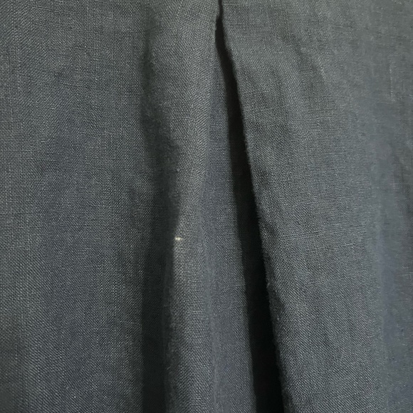 Bryn Walker Fran Linen Navy Blue Ruffle Bell Sleeve Top - Picture 11 of 11